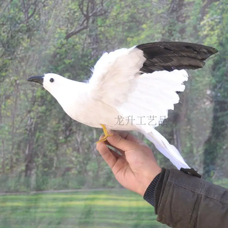 

feathers bird model 55x30cm spreading wings Seagull toy,polyethylene&furs handicraft,home decoration gift,d1088