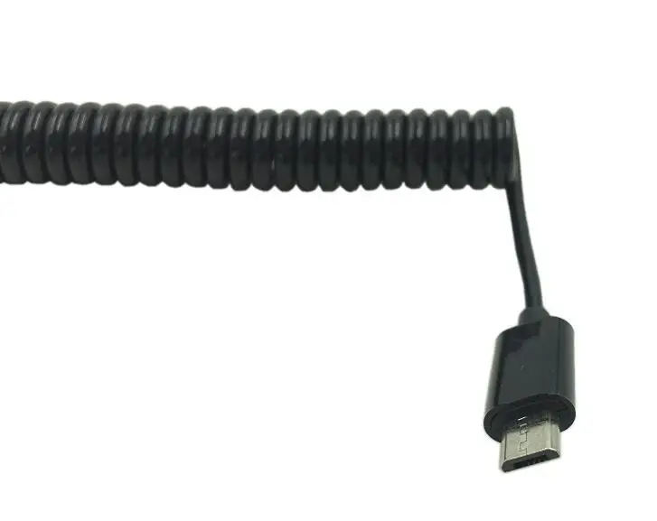 Micro USB B 5 Pin Male To Mini USB B 5 Pin Male Spiral Coiled Adapter Cable 3FT