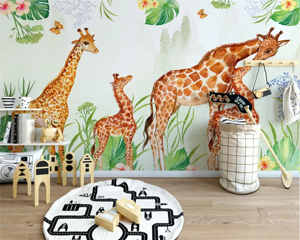 beibehang Custom 3d wallpaper beautiful original forest animal children\'s room background wall painting wall papers home decor