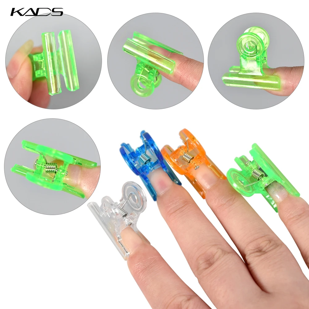 KADS Nail Form Multi Function C Curve Pinching Clips Clamp 4 Colors Acrylic Nails Pinchers Professional Nail Extension Tool