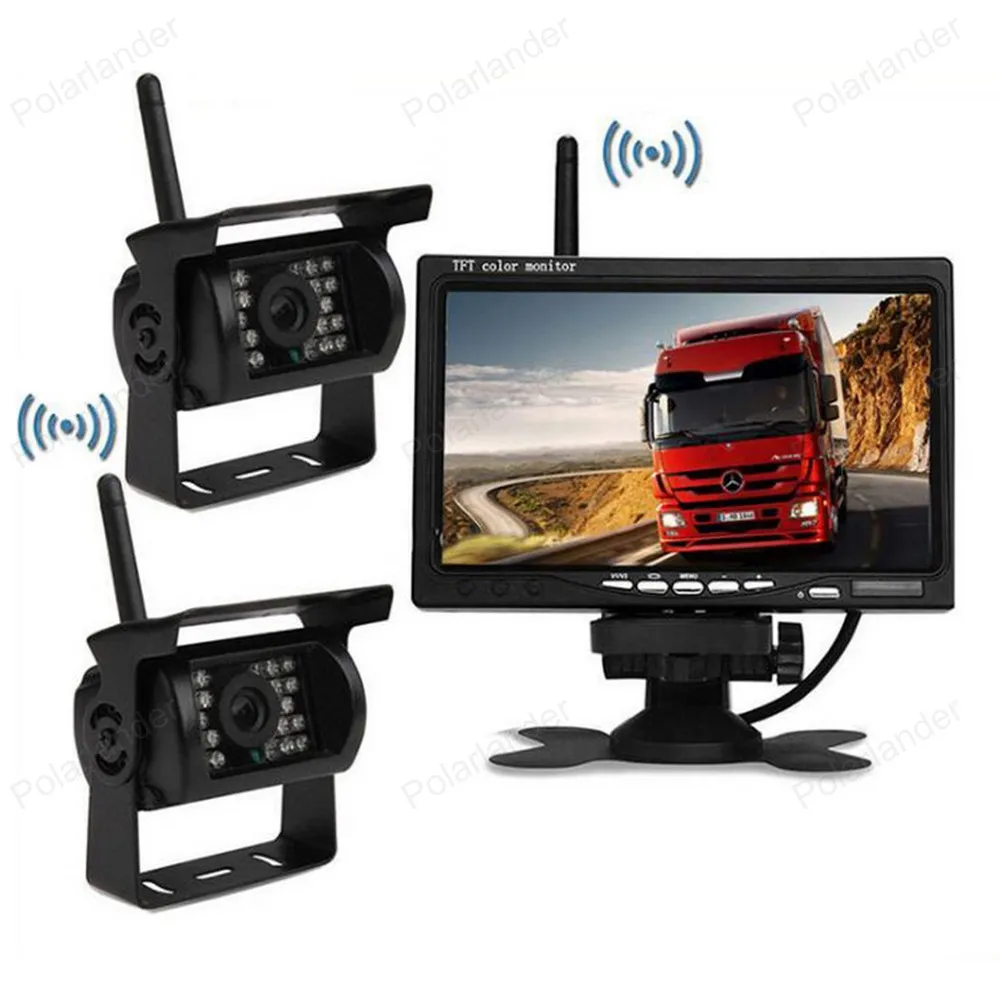 

LCD Digital Display 800*480 Resolution 7 inch Car Monitor Screen with 18LED Rearview Camera +Remote Control wireless kit