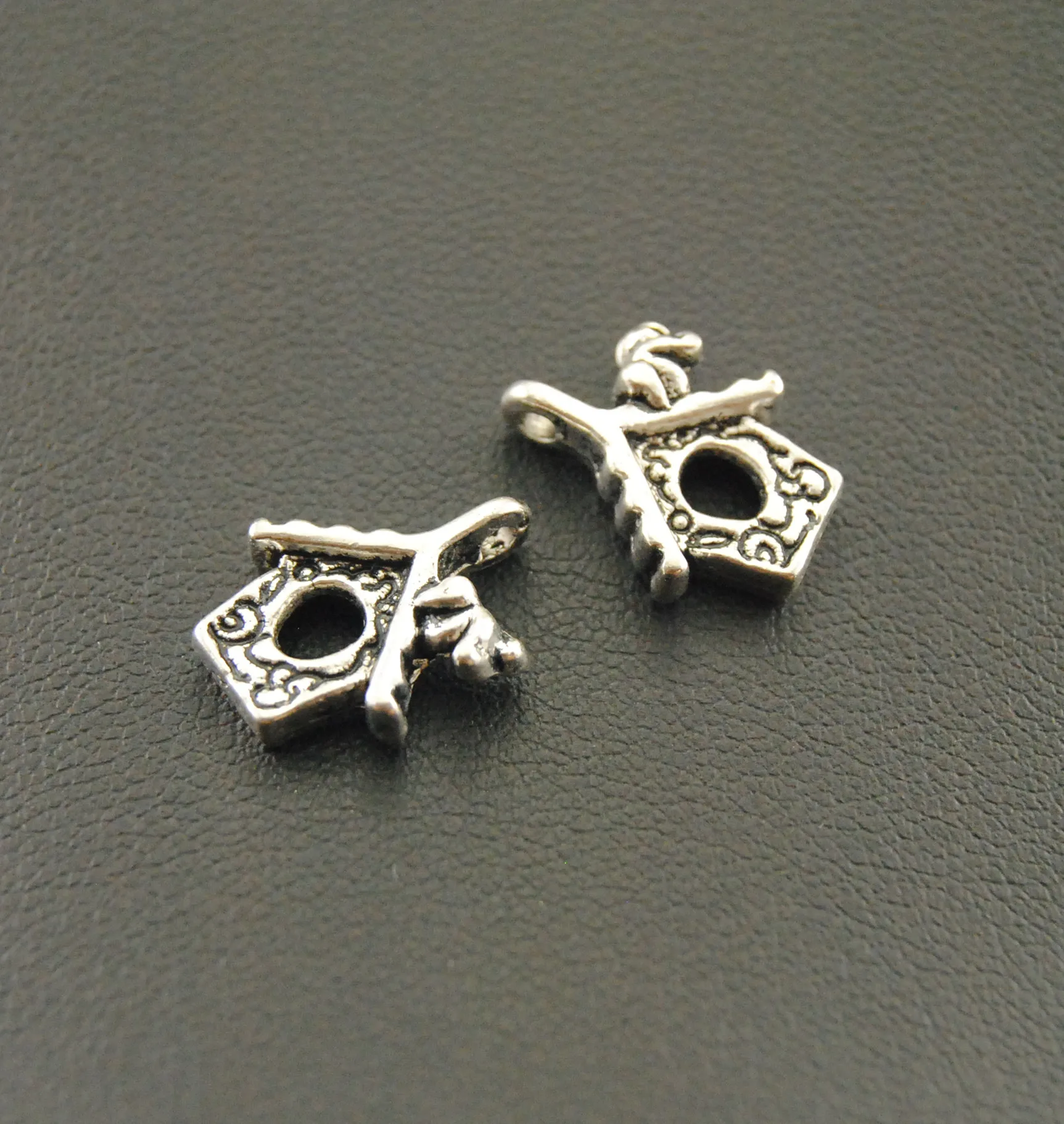 10Pcs  Silver Color Bird House Charm Handmade Charms Pendants Jewelry Findings A1107