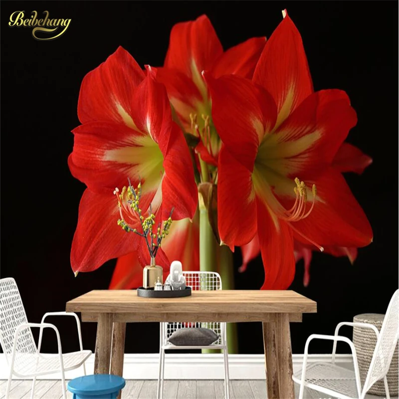 

beibehang Lily flowers papel de parede 3d photo mural wallpaper for walls 3 d Cafe Home Decor Wall Papers living room bedroom