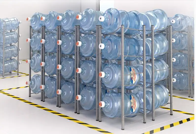 Mineral water barrels. Receive arrange. VAT of pure water shelf.