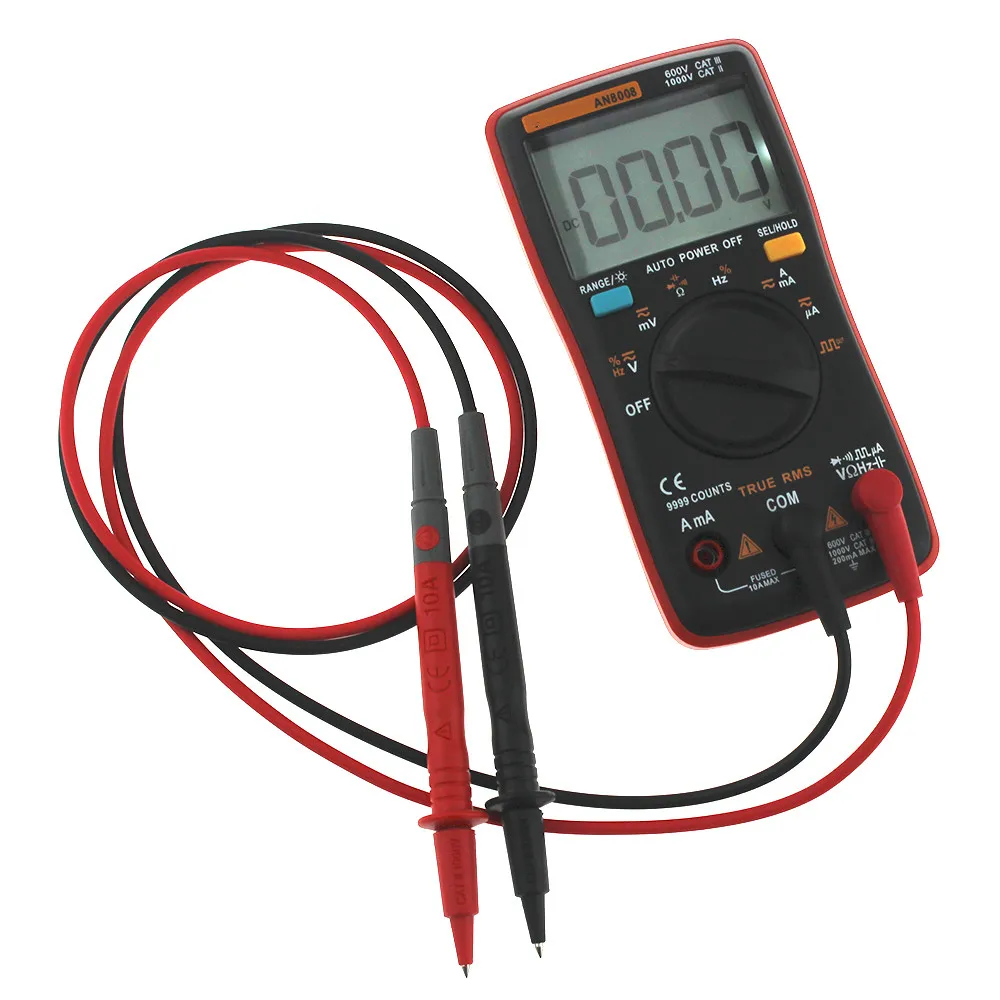 High Precision Digital Multimeter 9999 Counts Square Wave Backlight LCD Display AC DC Voltage Ohm Electrical Multimeter Tester