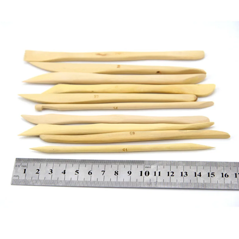 10 PCS Clay Sculpture Tool set Carving DIY  Wooden Pottery Ceramic Tools  for Lovers DIY Art Craft Shaping Clay Accessories