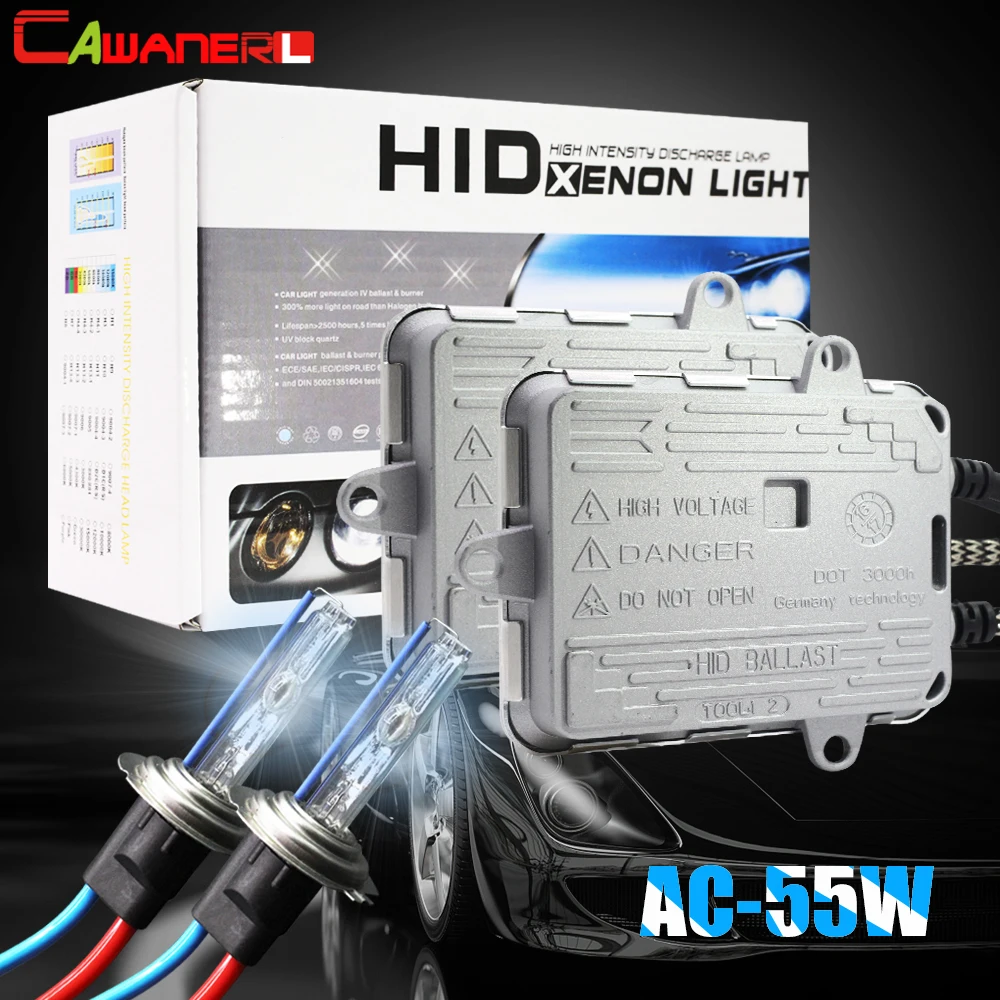 

Cawanerl 55W Car Xenon Light HID Kit Slim Ballast AC Bulb Headlight Fog Light H1 H7 H8 H11 9005 HB3 3000K 4300K 6000K 8000K 12V