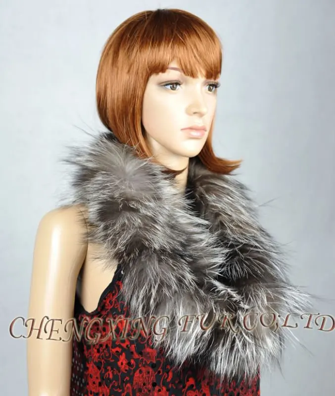 Free Shipping CX-A-32A Genuine Knitted Fox Fur Cowl Circle Style Scarf / Snood ~ DROP SHIPPING