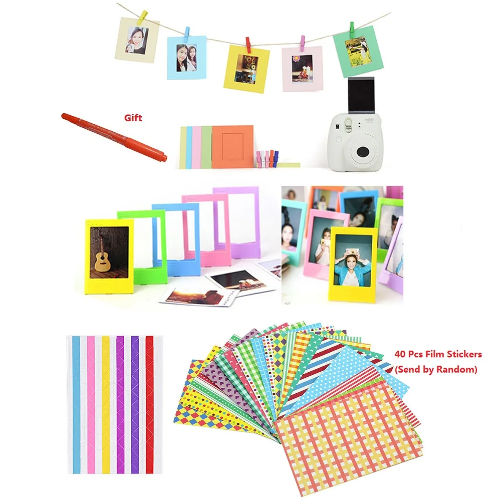 Marker Pen + Color Stickers + Photo Frames For Fujifilm Instax Mini 11 8 7s 9 25 50 70 90 for Instant Camera SP-1 & Films Paper