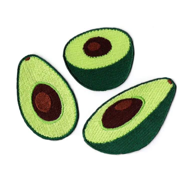 High quality birds patches for clothing 3D Avocado embroidered Patches DIY iron on flowers parches Embroidery applique plants