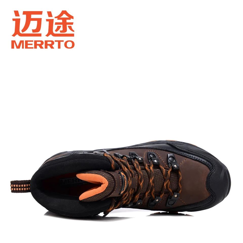 Merrto Outdoor Waterproof Hiking Boots For Men Breathable Shoes Hiking Genuinle Leather Trekking Boots Outdoor Sports Shoes Men