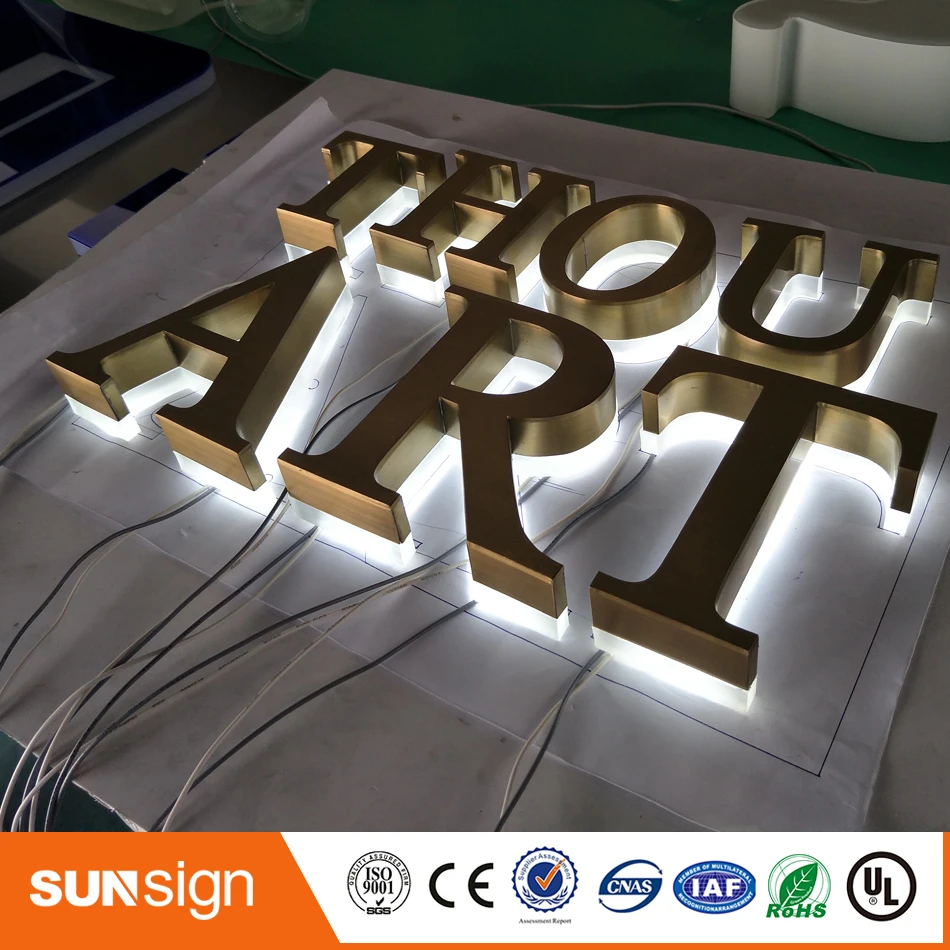 Factory Outlet Outdoor Backlit Rvs Led 3d Brief Teken Logo