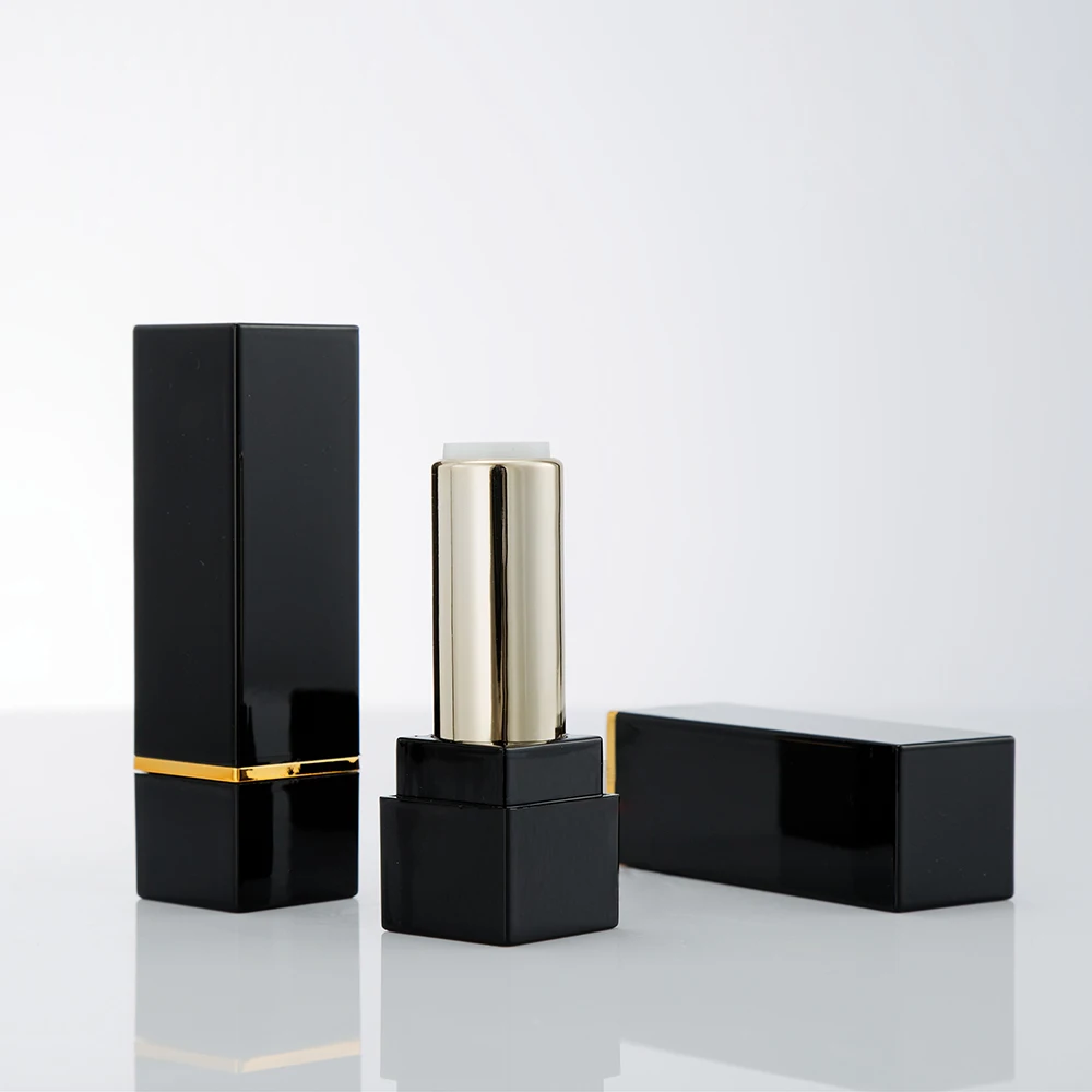 Gold black silver square tube high-grade lipstick tube oem lipstick case