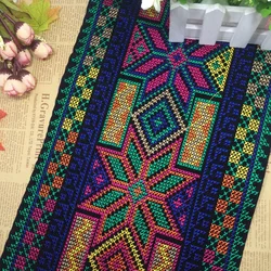 miao cross stitch crochet fabric lace trim 24cm dress collar ribbon tape webbing ethnic tribal nepal thai india boho gypsy DIY