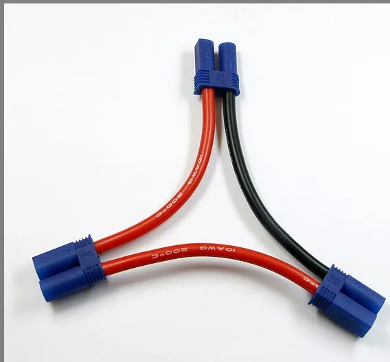 Câble de connexion série EC5, 10awg, 2 mâles, 1 femelle, 1 pièce, connecteur Lipo pour batterie RC