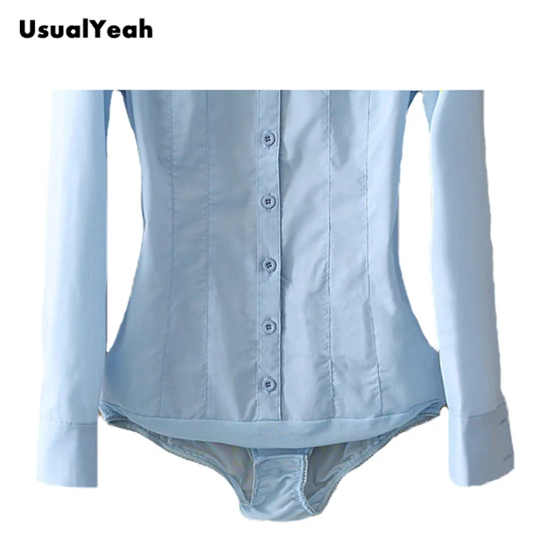 New  Fashion Women Casual Body Shirts Blouses Long sleeve V-neck Button office blusa feminina white blue S M L XL SY0247