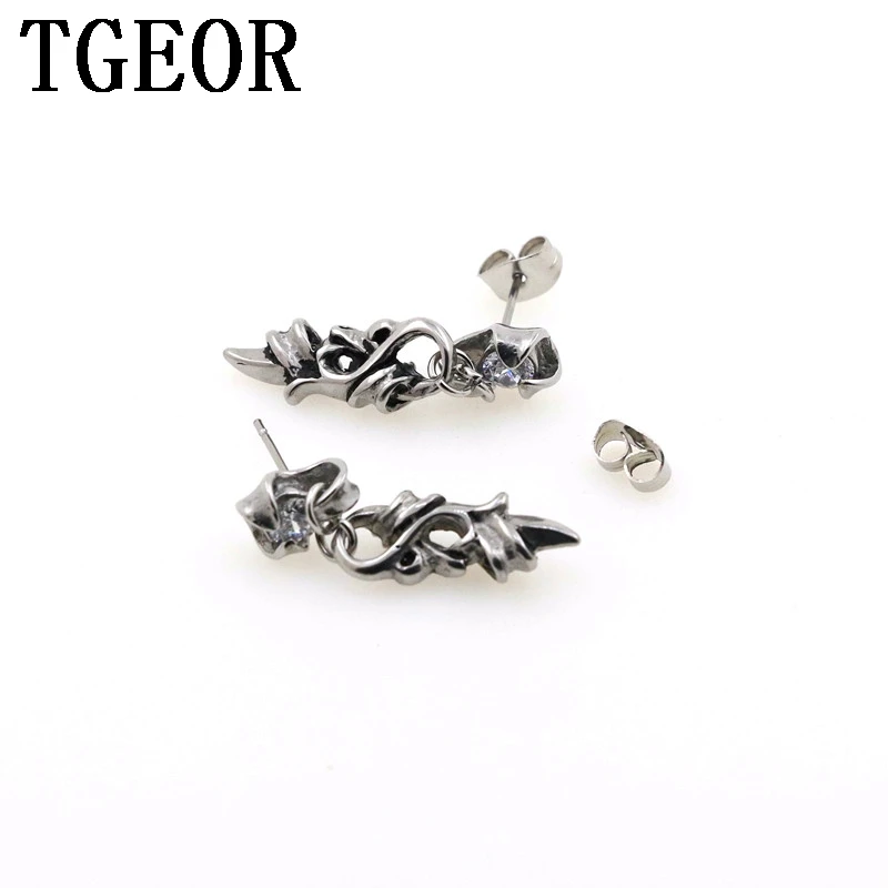 

Hot free wholesale shipping new arrive Charm ear stud 10 pairs gem Cubic Cz Zirconia dangle flower stainless steel ear pin