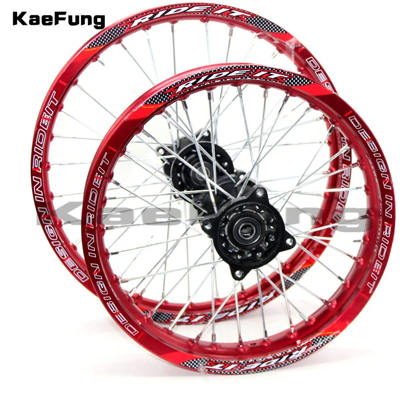 

red 12mm or 15mm Rea 1.85-14" inch Front 1.60-17" aluminium Alloy Wheel Rim For 160cc 150CC Dirt Pit bike 14 17 wheel