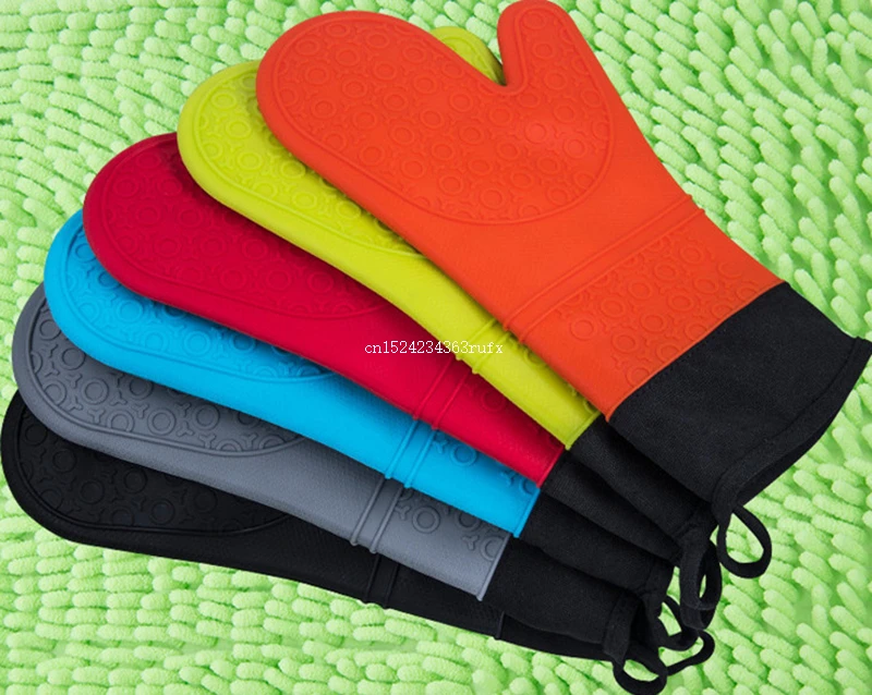 50pcs(25pair) Thick Long Waterproof Heat Resistant Silicone Glove with Cotton Kitchen BBQ Cooking Baking Gloves