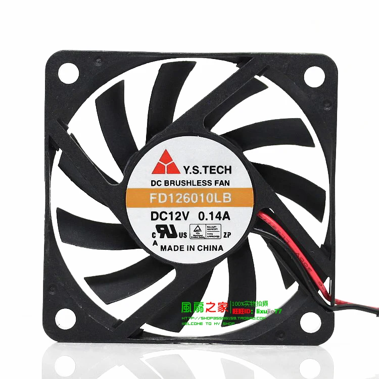 

NEW Y.S.TECH FD126010LB 12V 6010 double ball bearing 6CM cooling fan