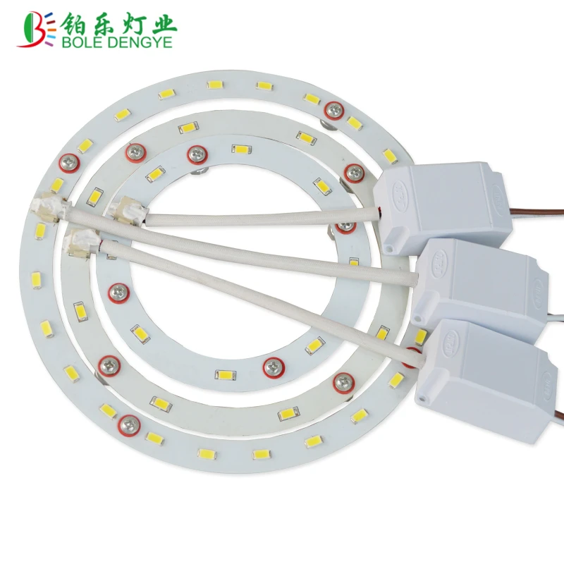 PCB light board 5W 100-265V SMD 5730 Aluminum Source Board Lighting Replace ceiling Lamp  warm white /white round ring pcb bubl