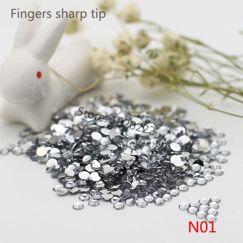 5000 pcs SS10 crystal 14 Facets Resin Round Rhinestone Sparkling Rhinestones Nail Art Decoration DIY N01