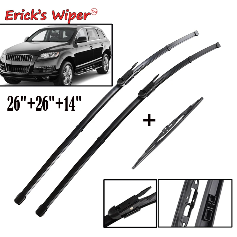 Erick's Wiper Front & Rear Wiper Blades Set For Audi Q7 4L 2006 - 2015 Windshield Windscreen Window Brushes 26