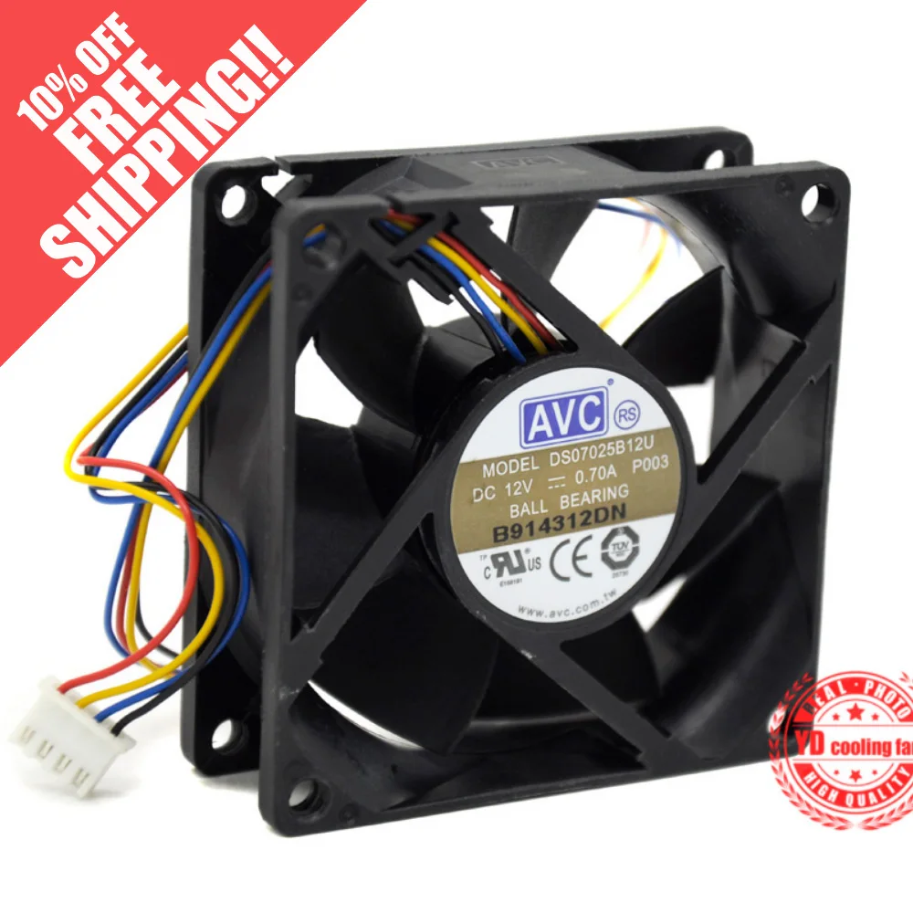 

AVC 7025 7CM 4PIN DS07025B12U P024 0.70A cooling fan