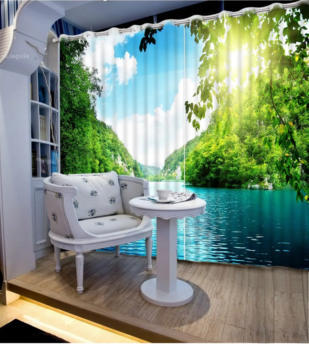 Home bedroom decoration custom curtains bedroom curtain patterns modern curtains for living room sunshine scenery