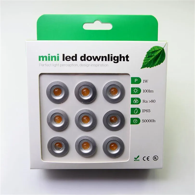 Okrągły kwadrat DC12V 1W LED MINI Downlight Bridgelux Chip wodoodporny IP65 reflektor LED oświetlenie szafki LED reflektor nowy projekt