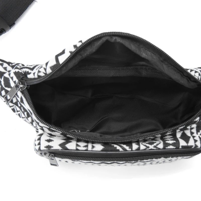 Annmouler moda kobiety Waist Pack 6 kolory tkaniny piterek podwójny zamek błyskawiczny torba na klatkę piersiowa styl boho Tribal torba na telefon z paskiem