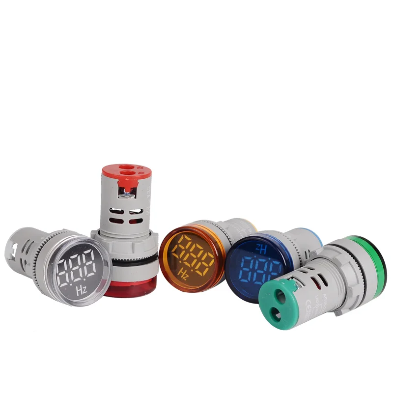 Indicador de medidor de frecuencia de CA Hertz eléctrico, pantalla Digital LED de 22mm, lámpara de señal, luces, probador, rango de medición combinado 20-75Hz
