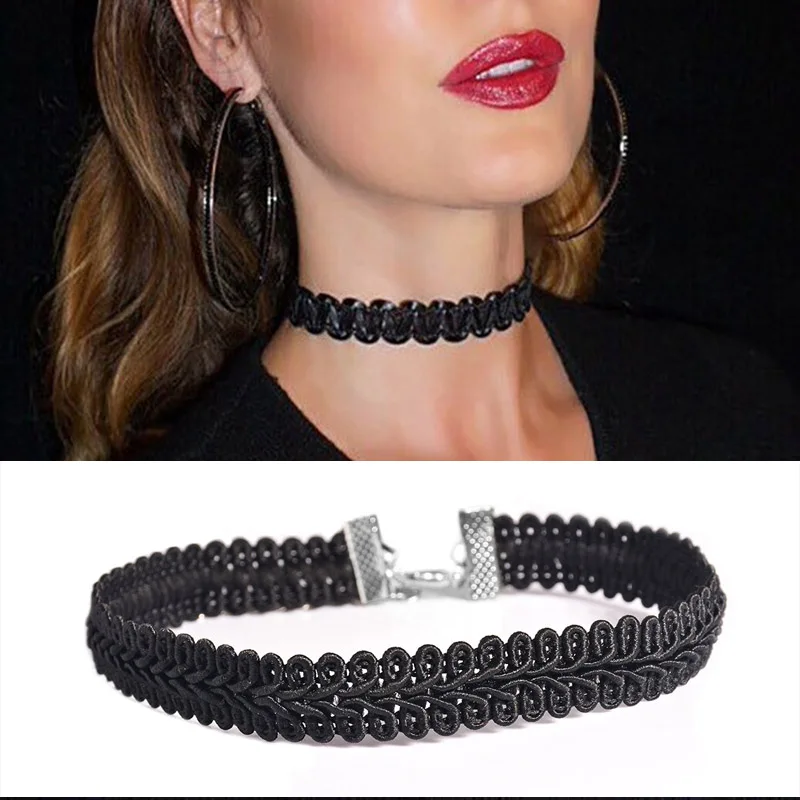 summer bohemia Newest  fashion jewelry accessories  Black Lace Wave Choker  necklace for couple lovers'  N172