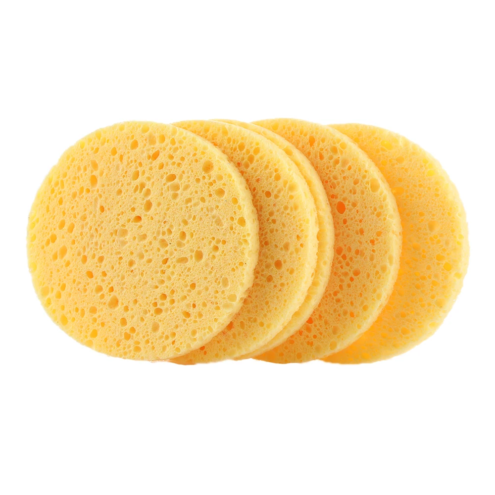 5/10pcs 6/7/8/9cm Face Round Makeup Remover Tool Natural Wood Pulp Sponge Cellulose Compress Cosmetic Puff Facial Washing Sponge