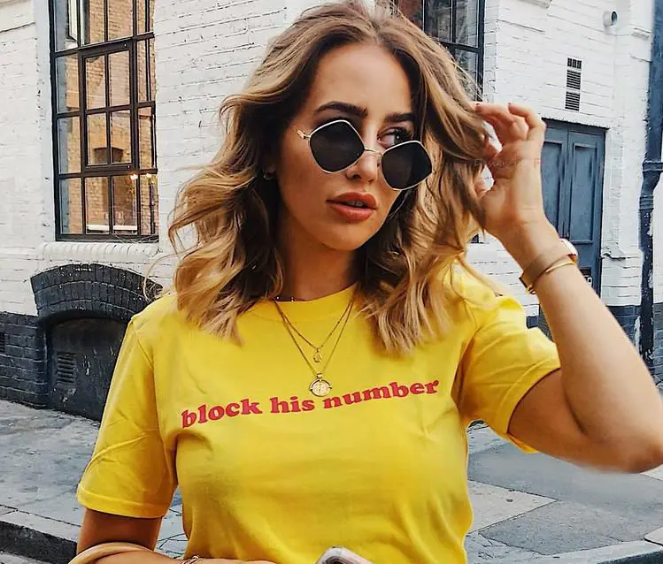 Skuggnas New Arrival Block His Number Red Letters Women T-shirt Short Sleeve Fashion Tumblr t shirts Drop Shipping Aesthetic Top