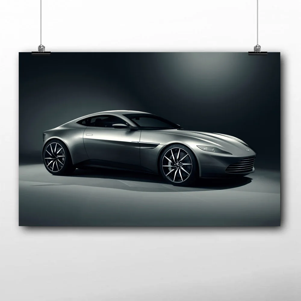 

007 Movie Martin Super Car Canvas Posters Wall Art Silk Printed Framed Painting for Room Decor