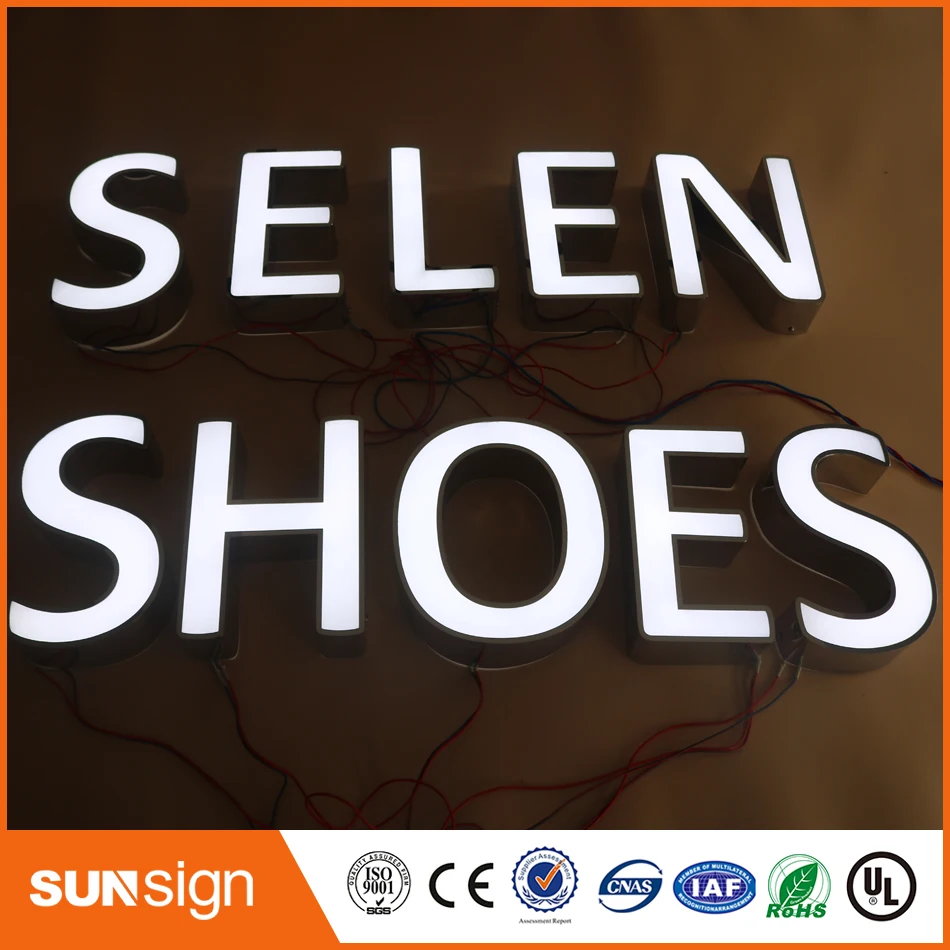 

Custom outdoor advertising back lit 3D LED letter sign logo