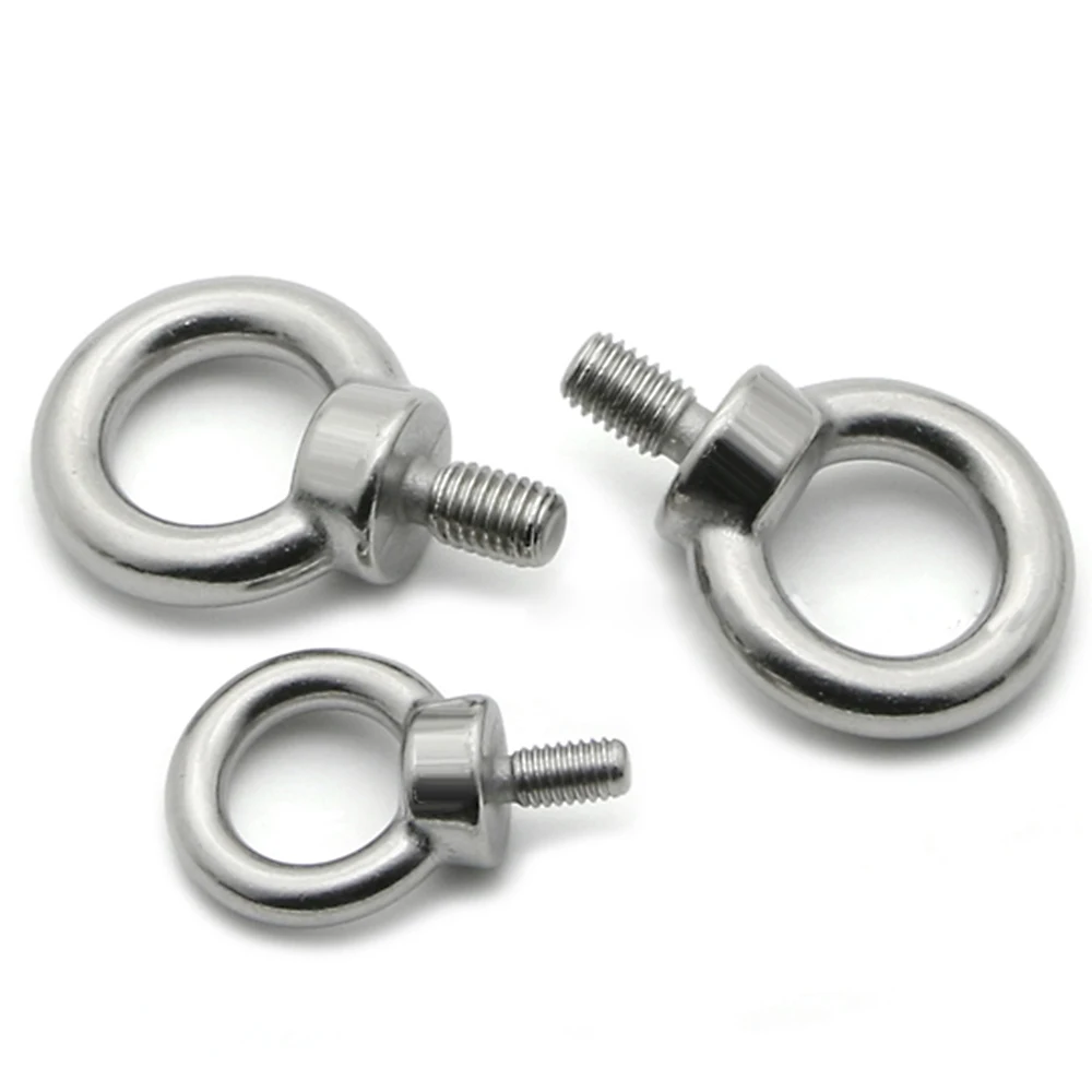 2PCS 304 Stainless Steel Silver Ring Shape Screws Bolt European Style screw rings lifting eye bolt marine hardware ring bolt