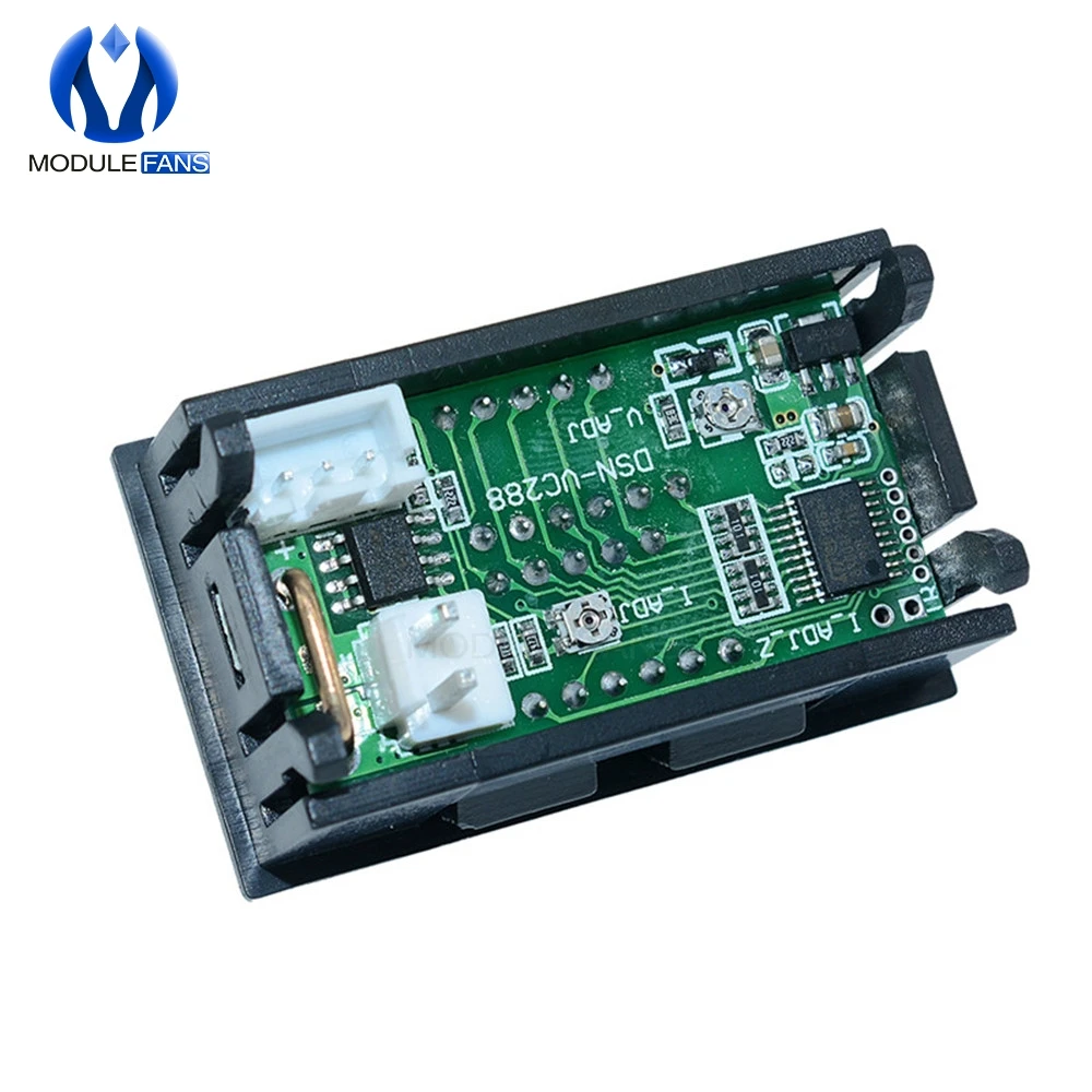 미니 디지털 전압계 전류계, 0.28 인치 DC 100V 10A 패널, 전압 전류계 테스터, 0.28 인치 블루 레드 듀얼 LED 디스플레이, 20mA