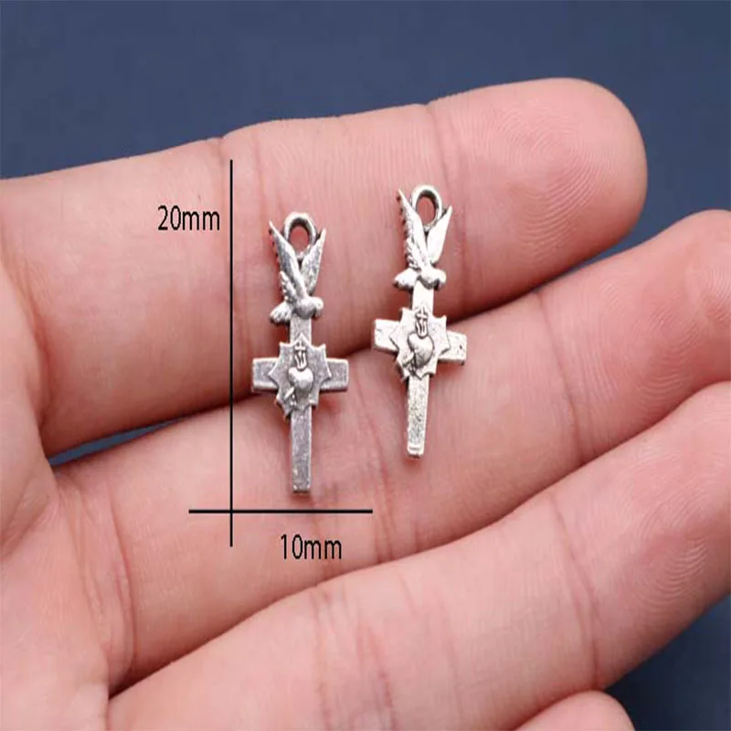 New tiny Jesus peace dove cross. 200 pieces wholesale peace dove Jesus cross zinc alloy