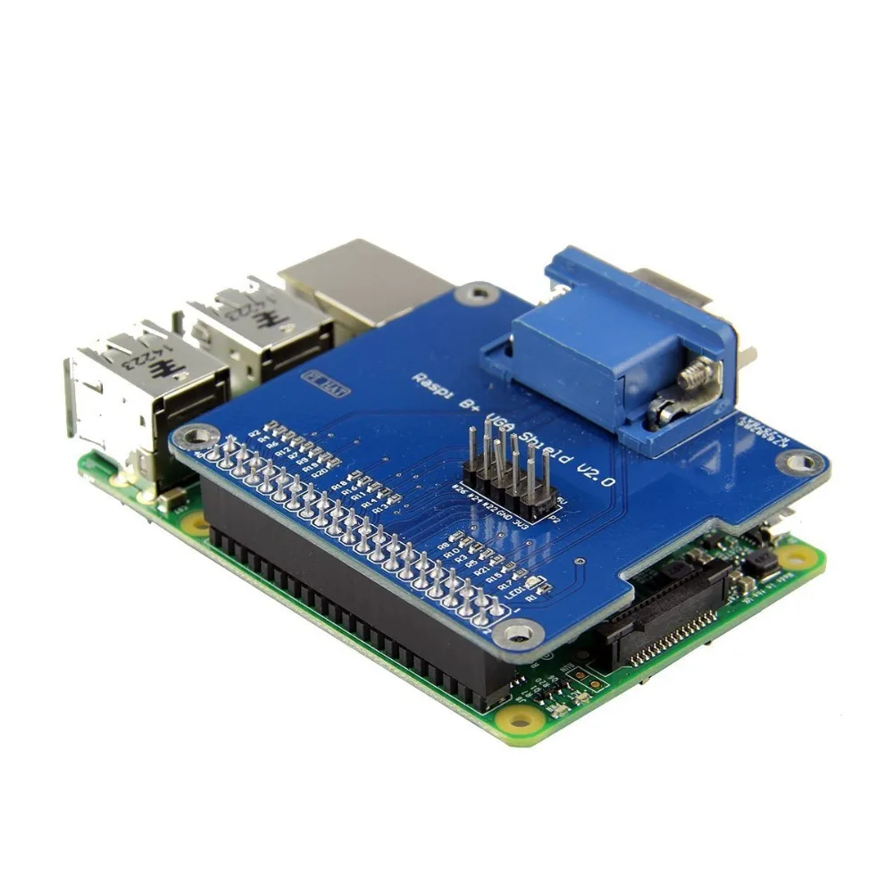 Placa de expansión VGA Shield V 2,0, interfaz VGA extendida a través de GPIO, Compatible con Raspberry Pi 3, modelo B/ Pi 2B / B +/ A +