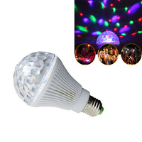 Auto Rotating E27 RGB Crystal Magic Ball Lumiere Auto Control Moving Head DJ Disco Party Light Stage Lighting Effect Bulb Lamp