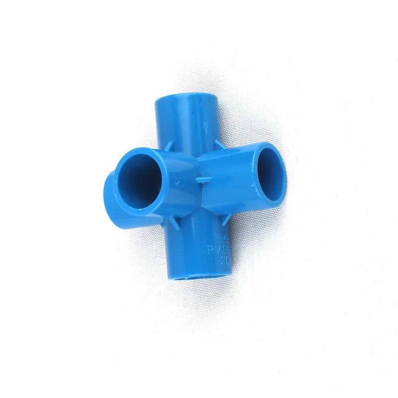 2pcs Inner Diameter 20mm PVC Five-Way Connector White/Grey/Blue Plastic PVC Joints for Home Garden Water Pipe/Hose Adapter