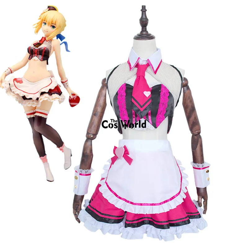 

FGO Fate Grand Order Saber Tohsaka Rin Matou Sakura Mash Kyrielight Valentine's day Maid Apron Dress Uniform Cosplay Costumes