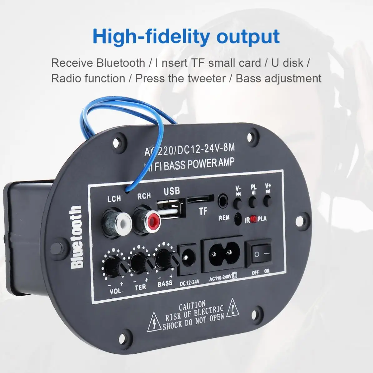 8 Inch 25W HI-FI Bluetooth-compatible Car Audio Power Amplifier Auto FM Radio Player Support SD/DVD/MP3 With Remote Control