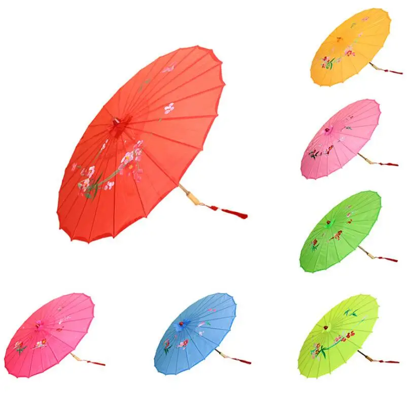 Japanese Chinese Oriental Parasol handmade fabric Umbrella For Wedding Party Photography Props LX6477