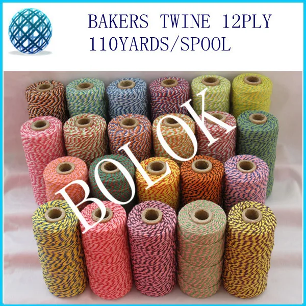 

150pcs/lot Cotton twine Baker twine 110yards/spool divine twine, DIY Twine 55 kinds color by free shipping