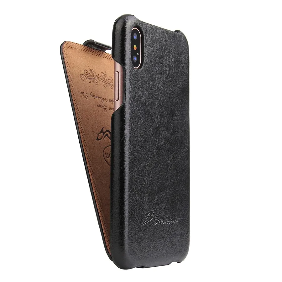 Vertical Flip Genuine Leather Cover Case for Apple iPhone 15 XR 11 12 13 14 Pro Max 6 7 8 SE 2020 12 13 Mini Fundas Coque