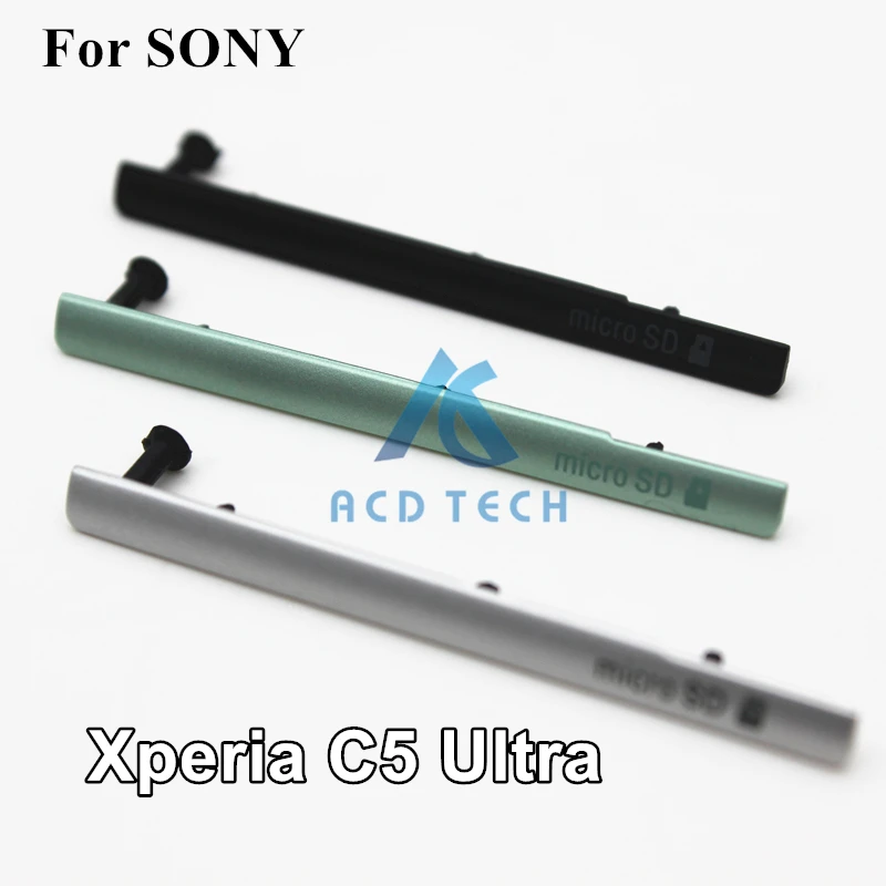 10pcs/lot Original New Sim Card Port +SD Port Slot Dust Plug Cover For Sony Xperia C5 Ultra E5553