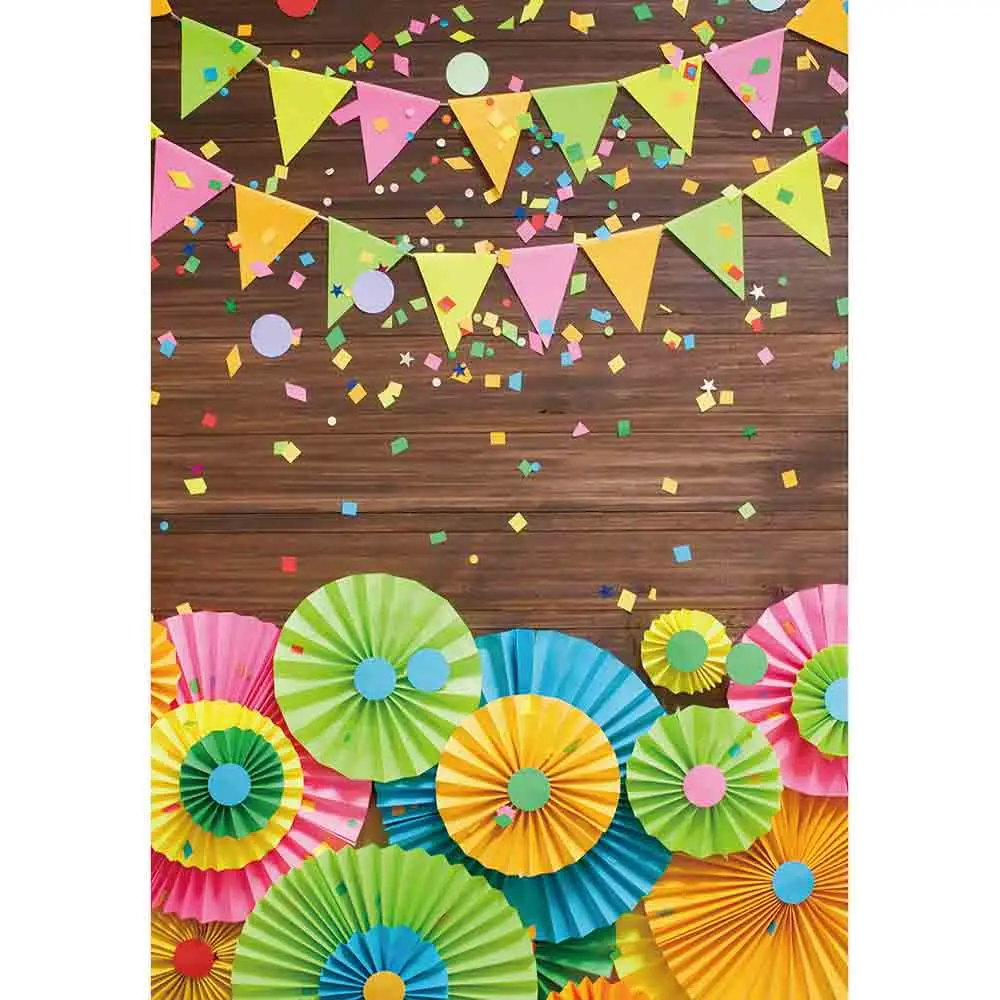 Allenjoy photography background colored flags confetti flowers birthday party backdrop photocall photobooth decoration prop